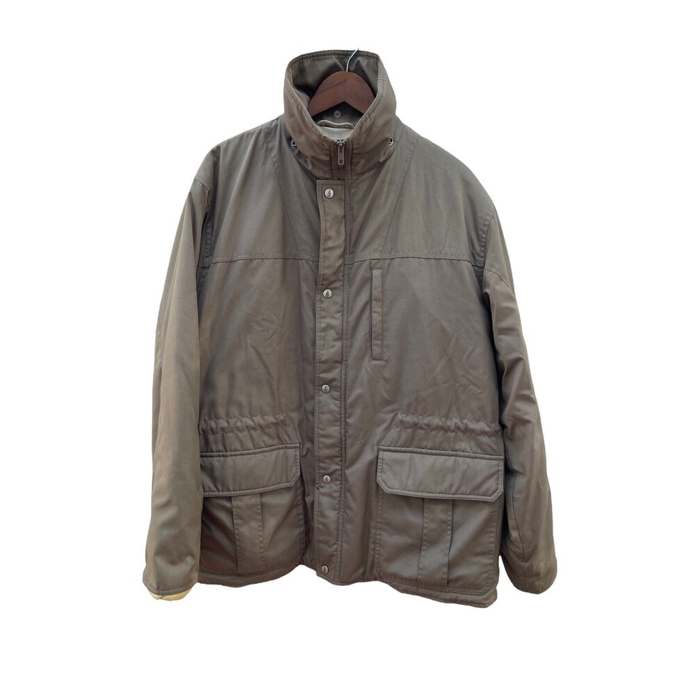 London Fog Mens Brown Puffer Winter Anorak Coat Jacket Size 44 R
